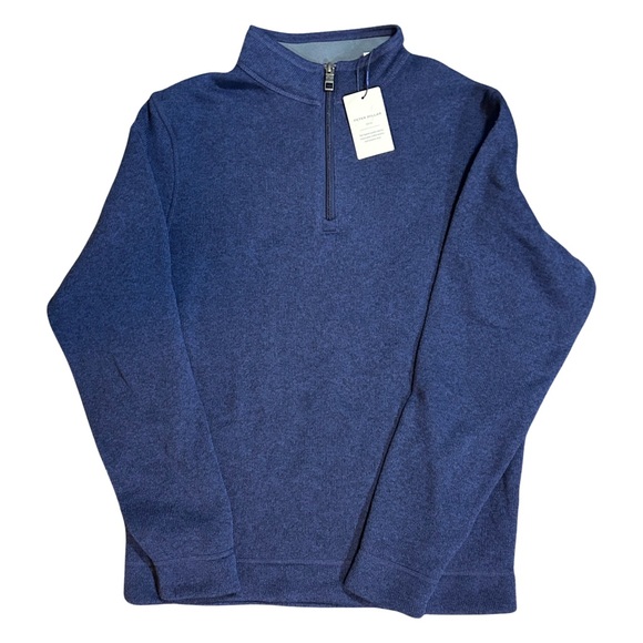 $158 NWT Peter Millar Crown Sweater Fleece Quarter Zip Small Navy Blue MF22K60 - Picture 4 of 9